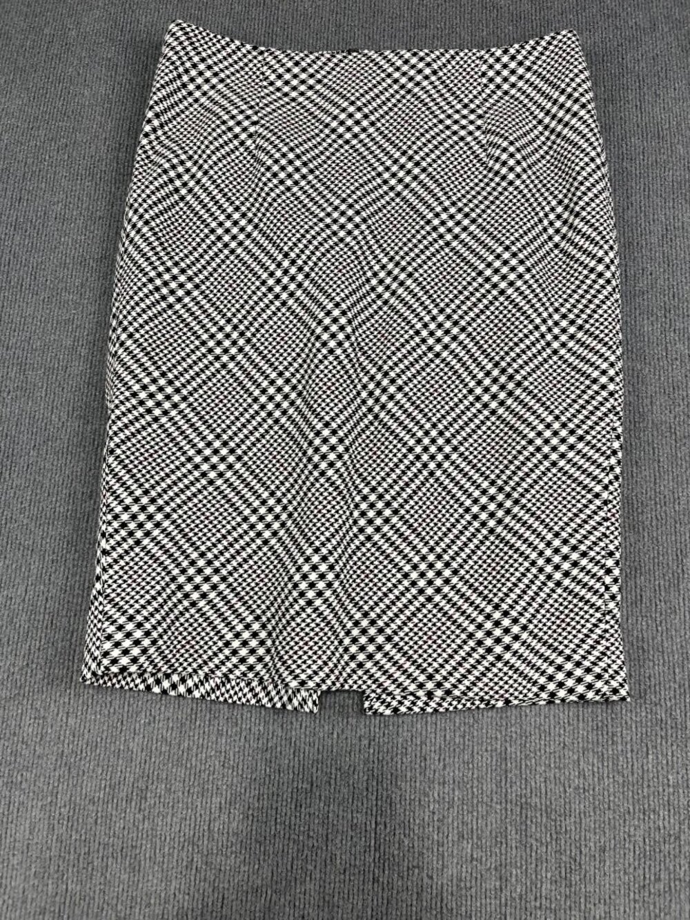 White House Black Market Womens Houndstooth Pencil Skirt Size 12 Black & White